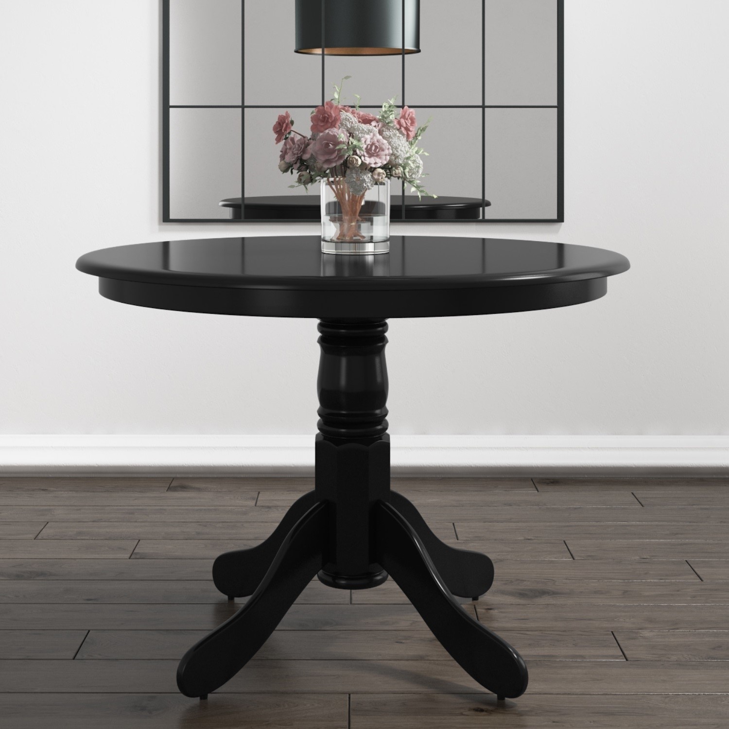 Small Round Dining Table In Black Seats 4 Rhode Island Furniture123