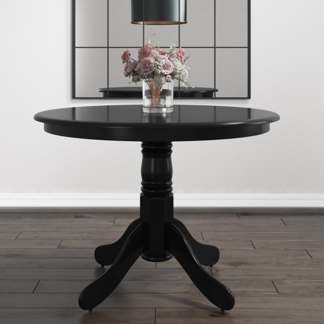 Small Round Dining Table in Black - Seats 4 - Rhode Island