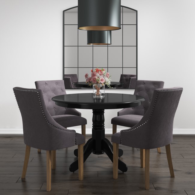 Small Round Dining Table in Black - Seats 4 - Rhode Island