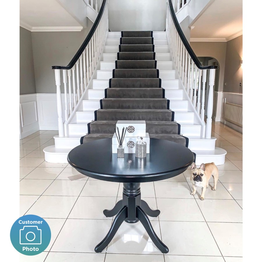 Small Round Dining Table in Black - Seats 4 - Rhode Island