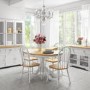 Round Extendable Dining Table in White & Oak Effect - Seats 6 - Rhode Island