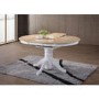 GRADE A1 - Rhode Island Solid Wood Extendable Round 6 Seater Dining Table in White/Natural