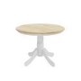 Round Extendable Dining Table in White & Oak Effect - Seats 6 - Rhode Island