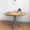 GRADE A1 - Rhode Island Large Extendable Round Dining Table in Oak &amp; Grey - Seats 6