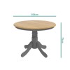 GRADE A1 - Rhode Island Large Extendable Round Dining Table in Oak &amp; Grey - Seats 6