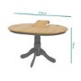 Round Extendable Dining Table in Grey & Oak Finish - Seats 6 - Rhode Island