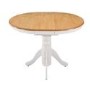 GRADE A1 - Rhode Island Solid Wood Extendable Round 6 Seater Dining Table in White/Natural