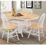 GRADE A1 - Rhode Island Solid Wood Extendable Round 6 Seater Dining Table in White/Natural