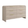 Wide Wooden Curved Chest of 6 Drawers - Rhea