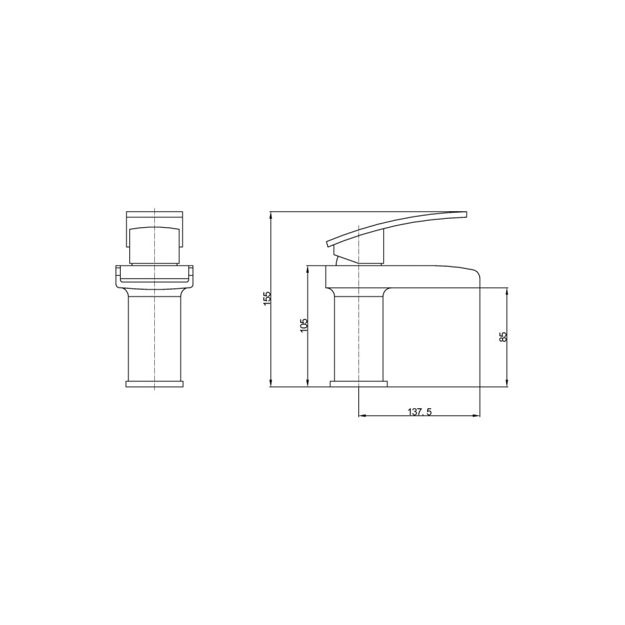 Hudson Reed Open Spout Basin Mixer Tap - Free Waste