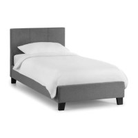 GRADE A1 - Rialto Light Grey Linen Bed 90cm