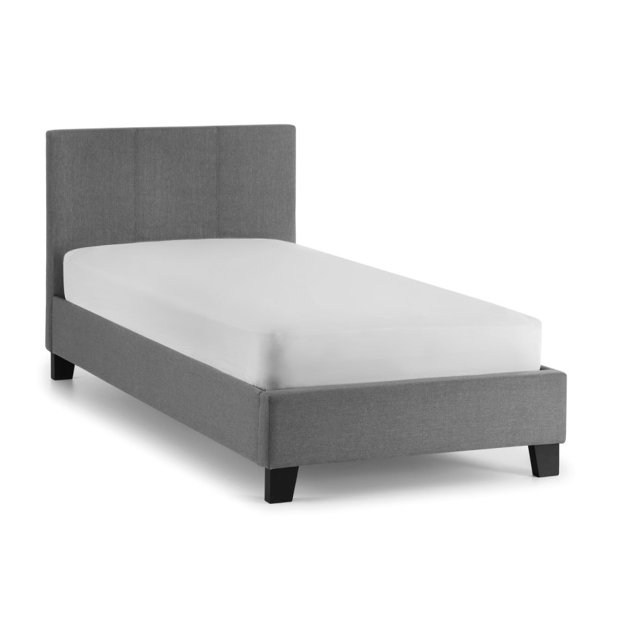 GRADE A1 - Rialto Light Grey Linen Bed 90cm