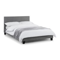 GRADE A1 - Julian Bowen Rialto Double Bed Light Grey Linen 