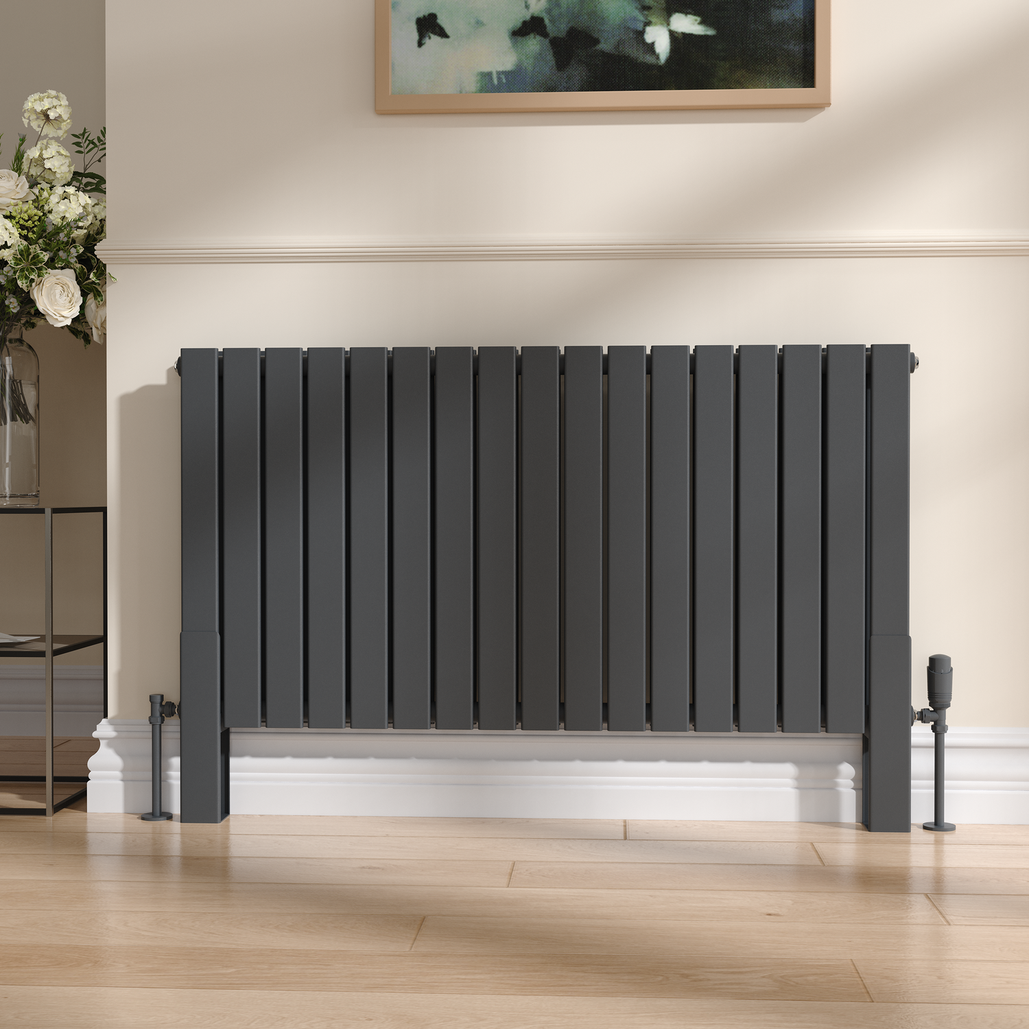 Modus Radiator On Feet Riace Anthracite Designer Radiator Feet -Suitable for Flat Double Panel ...