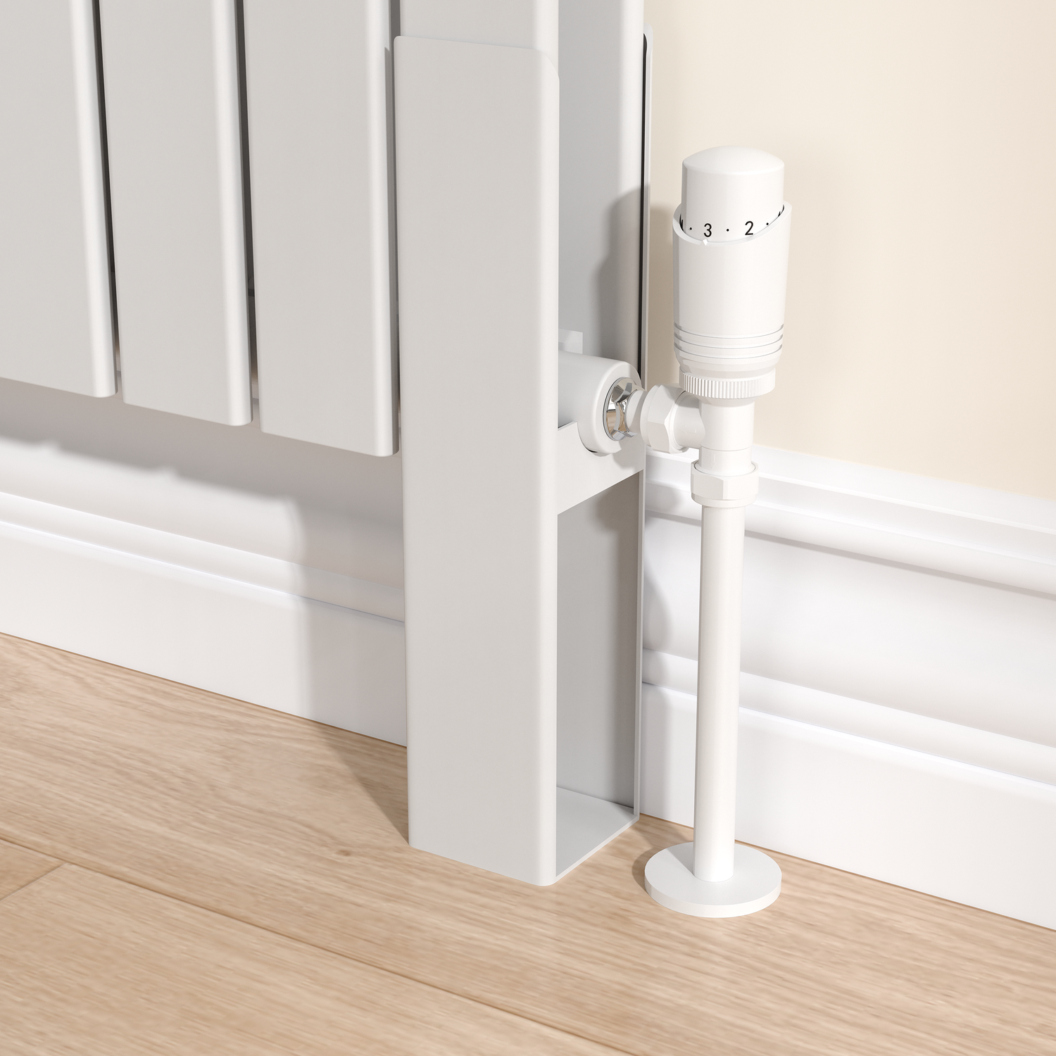 Feature Radiator Feet Riace White Designer Radiator Feet -Suitable for Flat Double Panel ...