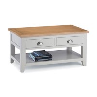 Light Grey Coffee Table with Oak Top - Julian Bowen Richmond Light Grey Coffee Table with Oak Top - Julian Bowen Richmond