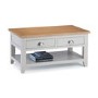 Light Grey Coffee Table with Oak Top - Julian Bowen Richmond
