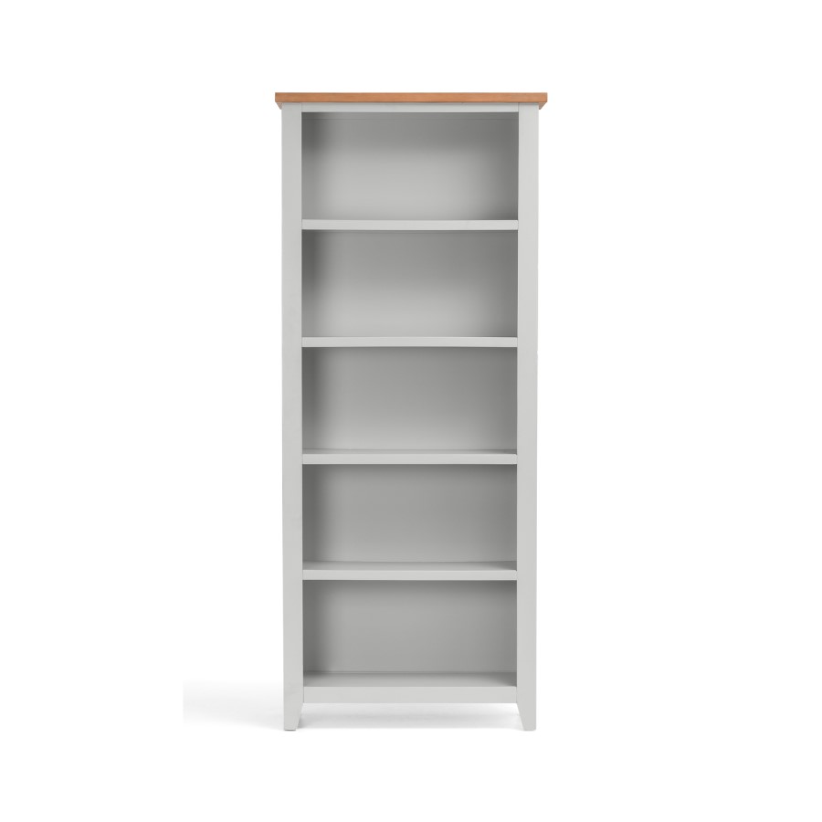 Light Grey Bookcase with Oak Top - Julian Bowen Richmond