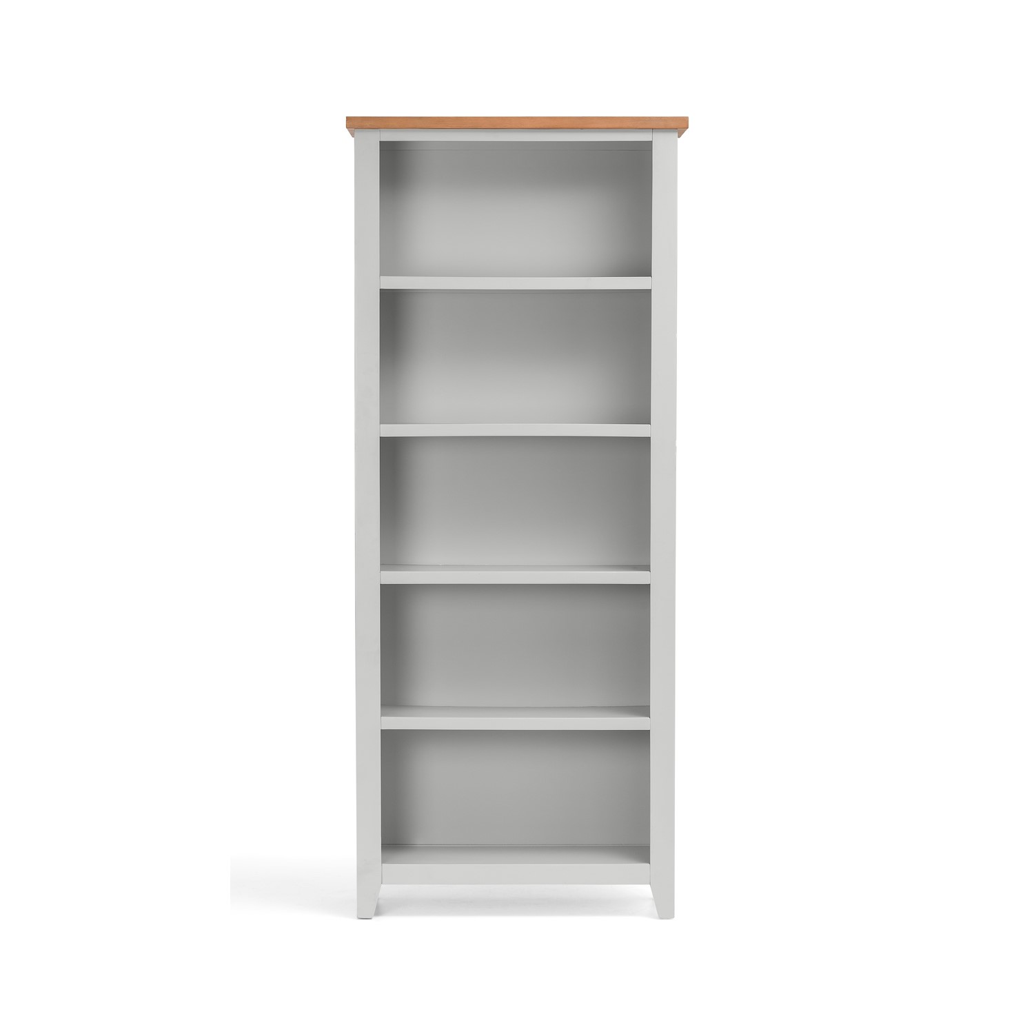 Light Grey Bookcase With Oak Top Julian Bowen Richmond