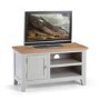 Light Grey Small TV Unit with Oak Top - TV's up to 45" -  Julian Bowen Richmond