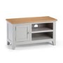 Light Grey Small TV Unit with Oak Top - TV's up to 45" -  Julian Bowen Richmond