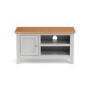 Light Grey Small TV Unit with Oak Top - TV's up to 45" -  Julian Bowen Richmond