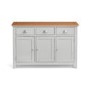 GRADE A1 - Light Grey Sideboard with Oak Top - Julian Bowen Richmond