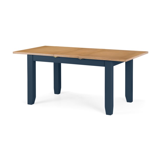 Dark Blue Extendable Dining Table with Oak Top - Seats 6 - Julian Bowen Richmond