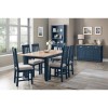 Dark Blue Extendable Dining Table with Oak Top - Seats 6 - Julian Bowen Richmond