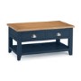 Dark Blue Coffee Table with Oak Top - Julian Bowen Richmond