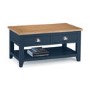 Dark Blue Coffee Table with Oak Top - Julian Bowen Richmond