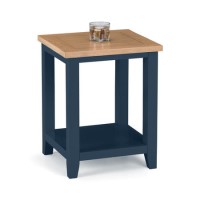 Dark Blue Side Table with Oak Top - Julian Bowen Richmond Dark Blue Side Table with Oak Top - Julian Bowen Richmond