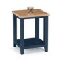 Dark Blue Side Table with Oak Top - Julian Bowen Richmond