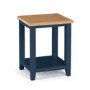 Dark Blue Side Table with Oak Top - Julian Bowen Richmond