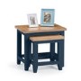 Julian Bowen Blue Nest of Tables with Oak Top - Richmond Range