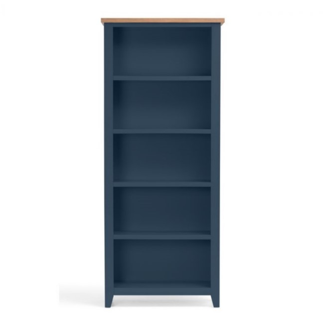 Dark Blue Bookcase with Oak Top - Julian Bowen Richmond