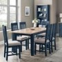 Dark Blue Extendable Dining Set with 6 Chairs - Julian Bowen Richmond