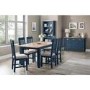 Pair of Dark Blue Dining Chairs with Fabric Seat - Julian Bowen Richmond