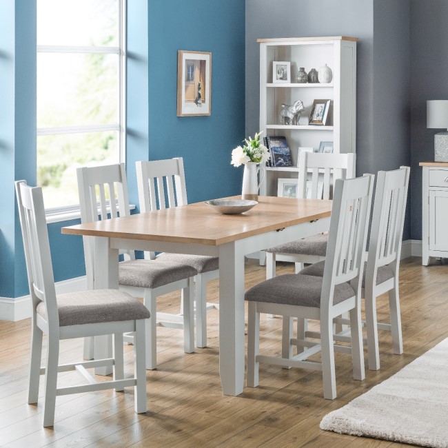 Julian Bowen Richmond Dining Set Table and 6 Richmond Chairs in Grey