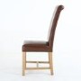 Pair of Richmond Vintage Leather Match Antique Brown Chairs