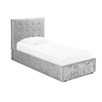 LPD Rimini Silver Crushed Velvet Single Bed Frame