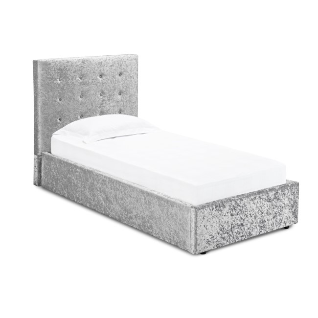LPD Rimini Silver Crushed Velvet Single Bed Frame Furniture123