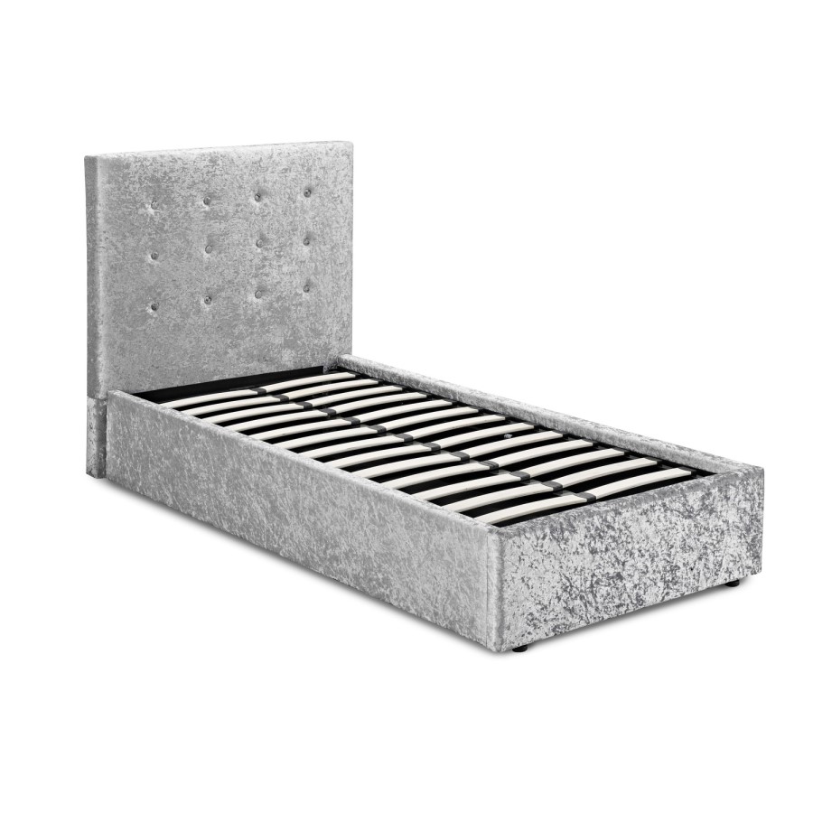 LPD Rimini Silver Crushed Velvet Single Bed Frame