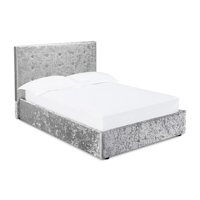 LPD Rimini Silver Crushed Velvet King Size Bed Frame