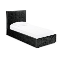 LPD Rimini Black Crushed Velvet Single Bed Frame