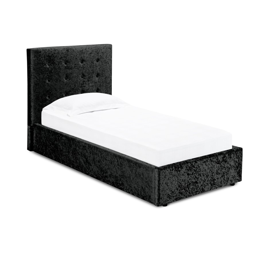 LPD Rimini Black Crushed Velvet Single Bed Frame