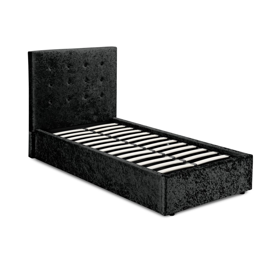 LPD Rimini Black Crushed Velvet Single Bed Frame