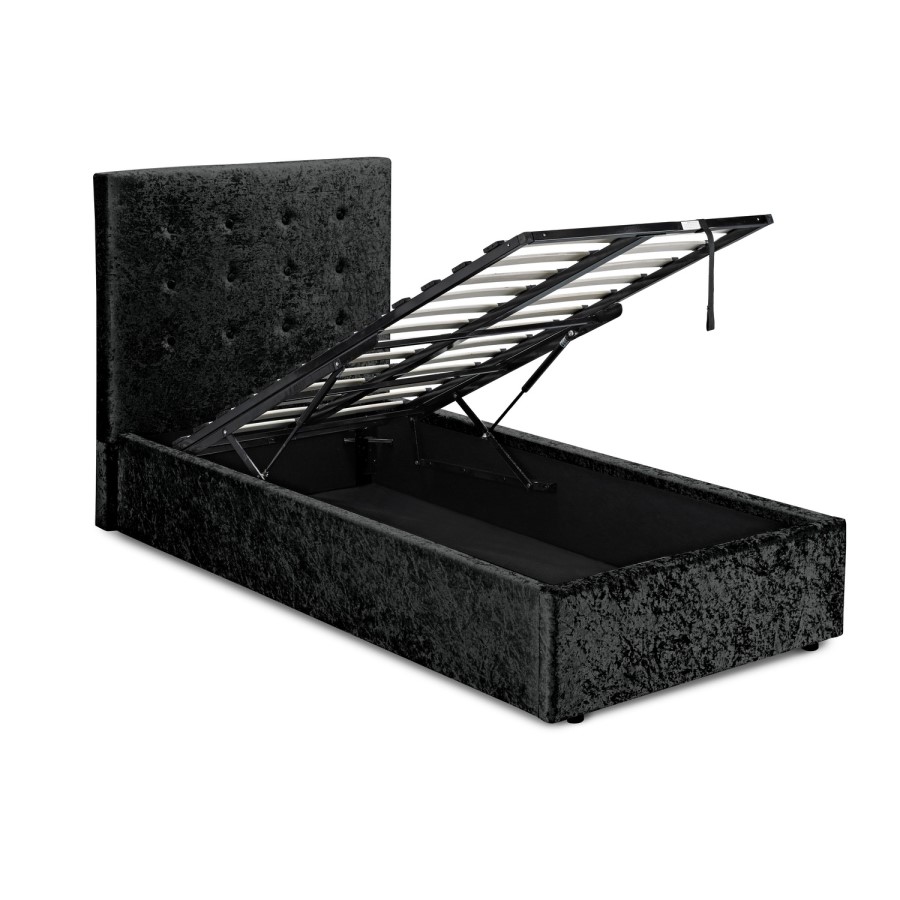 LPD Rimini Black Crushed Velvet Single Bed Frame