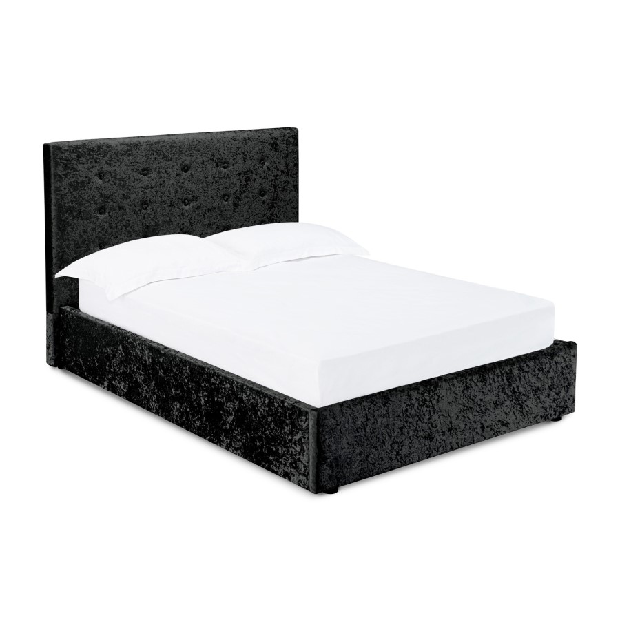 LPD Rimini Black Crushed Velvet King Size Bed Frame