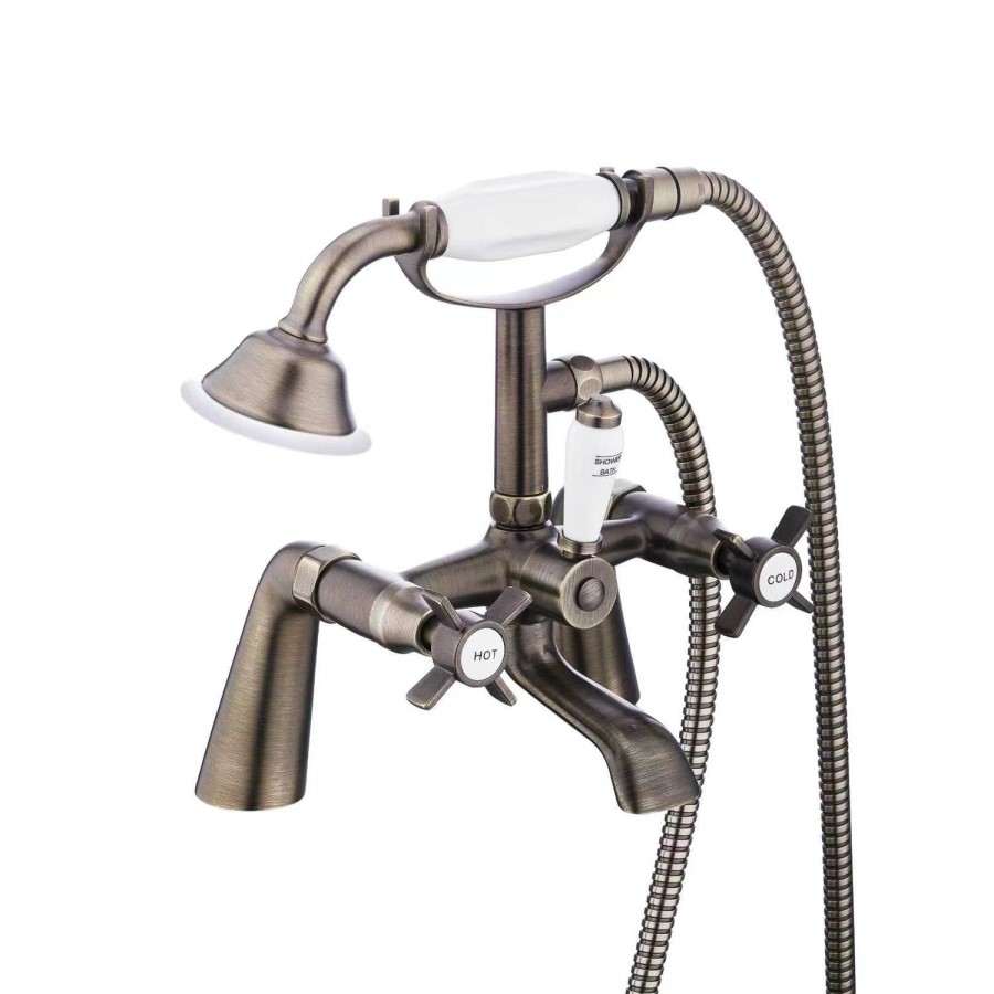 Antique Brass Traditional Bath Shower Mixer - Ripley